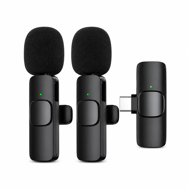 K8 Wireless Lavalier Dual Microphone for iPhone &...