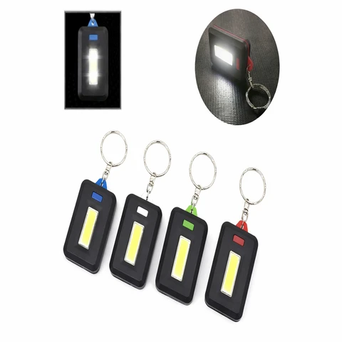 Mini LED Flashlight Keychain Portable COB Emergenc...