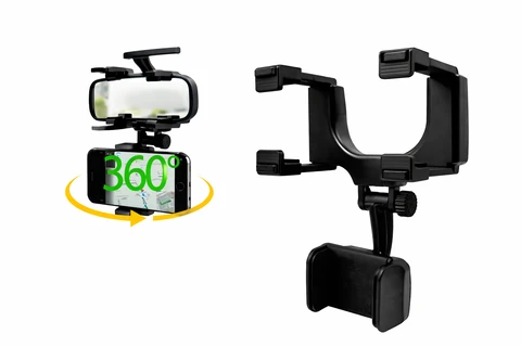 360° Rotating Car Rear View Mirror Phone Holder Un...