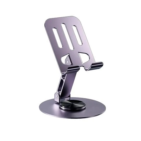 360° Rotating Aluminum Alloy Phone & Tablet Stand – Adjustable Foldable Desktop Holder for Mobile, iPad & Tablets