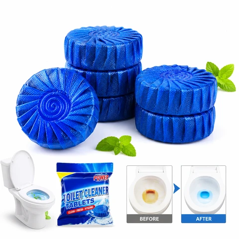 Automatic Toilet Cleaning Tablets – Blue Toilet Bowl Cleaner & Deodorizer (10 PCS)