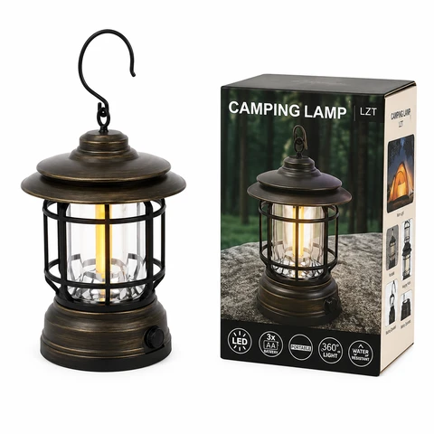 Vintage LED Camping Lantern – Rechargeable Portable Outdoor Camping Light