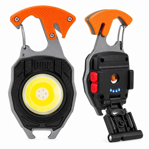 Rechargeable Keychain Light – 7 Modes COB LED Flas...