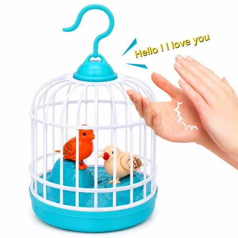 Bird Singing Toy with Sound & Motion – Interactive Chirping Bird in Cage for Kids