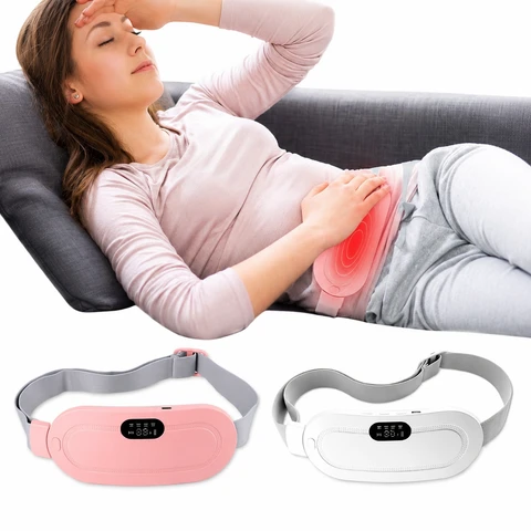 Heating Pad with Vibration Massage Belt – USB Rechargeable Period Cramp Relief