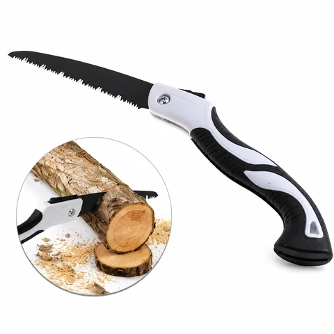 SK5 Folding Hand Saw with Soft Rubber Handle – Heavy Duty Wood Cutting Pruning Saw