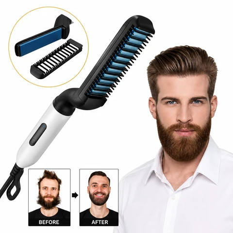 Comb Men Beard & Hair Quick Straightener – Fast He...