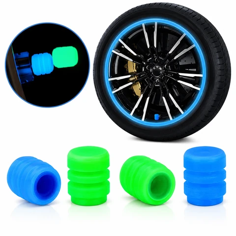 Universal Luminous Car Tire Valve Caps – Glow in the Dark Leak-Proof Wheel Valve Stem Covers (1 Pc)
