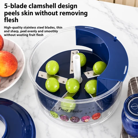 Automatic Fruit & Garlic Peeler Machine – Electric Grape, Garlic & Cherry Tomato Skin Remover